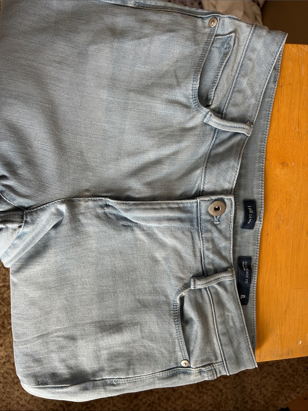 J. Jill Light Blue Cropped Frayed-Hem Jeans PETiTe 8 - Picture 6 of 7